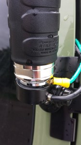 The added ground wire, the green one.